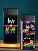 Gay Lesbian Rainbow Pride Hard PC Phone Case For Samsung Galaxy Z Flip 7 6 5 4 Black Cover For Galaxy Z Flip 3 Foldable Shell