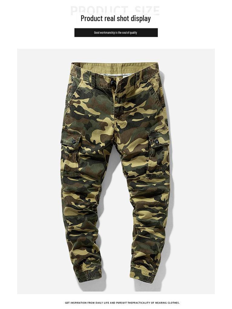 Herren Retro Camouflage Slim Casual Sport Overall 9011