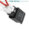 ACROPIX Car Fuse Relay Switch Power Supply with Harness JD-2912 4 Pin DC 40A Black 4pcs