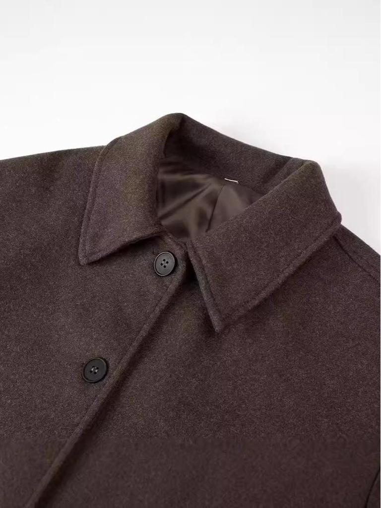 2024 Autumn/Winter Women's Solid Color Casual Wool Coat