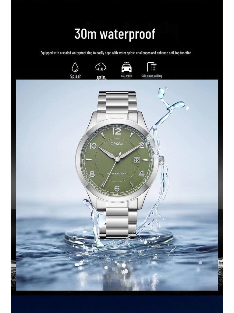 ORSGA Men's Fashion Waterproof Business Quartz Watch with Calendar