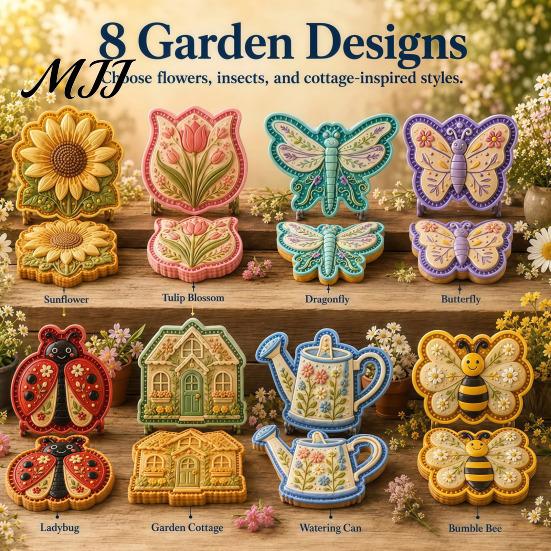 Fun Kitchen Gadgets for Families Spring Garden Mini Pie Mold, Food-Grade Silicone Cookie Cutter DIY Pastoral Style Cake Decorating Tools