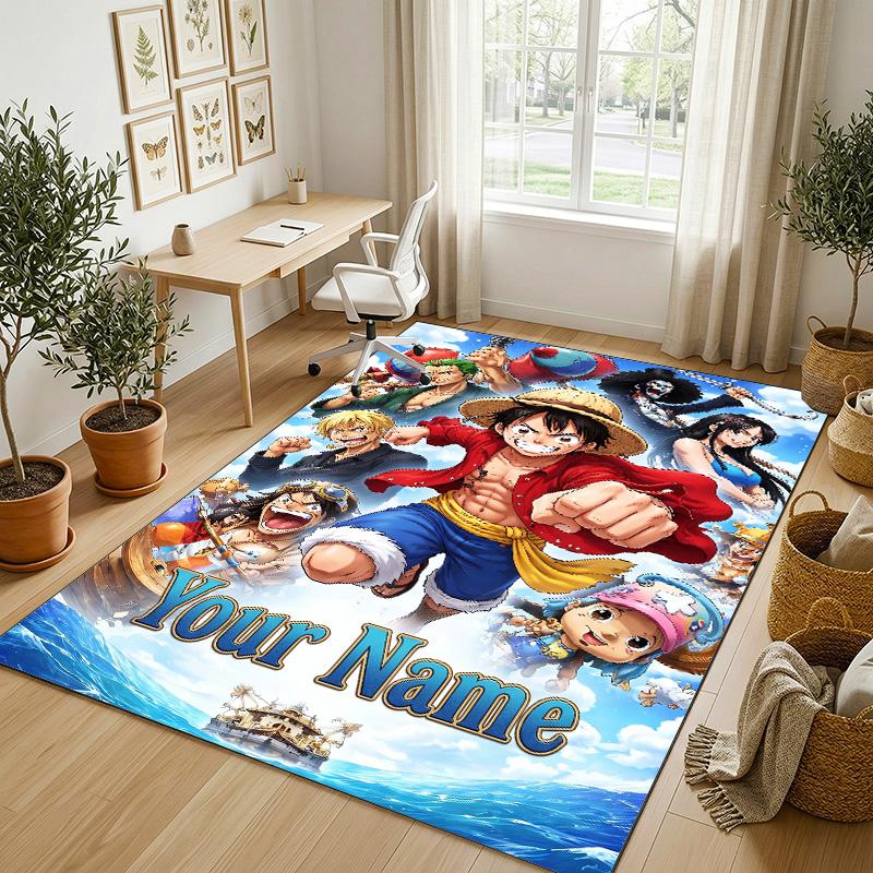 Personalized Crystal Velvet Carpet,One Piece Custom Printed Name, Plush Area Rug For Home Indoor Decor