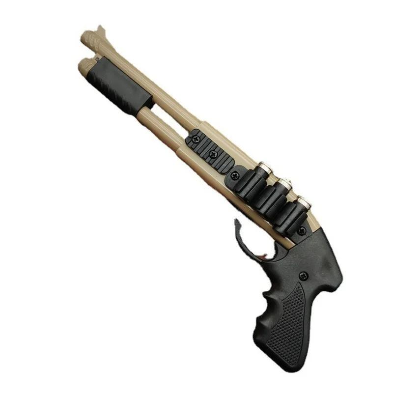 Dziecięcy Mini Pistolet Zabawkowy na Gumki Recepturki 8 Strzałów Miniaturowy Model Pistoletu ze Stopu Zabawki Strzelające dla Dzieci Prezenty na Urodziny Festiwal