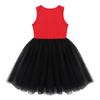 Kids Girls Sleeveless Bowtie Mesh Tutu Dress For Halloween Christmas Cosplay Birthday Party Fancy Dress Up