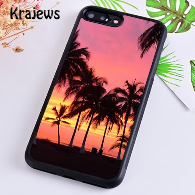Krajews palm tree sunset ocean beach Phone Case Cover For iPhone 17 Air 16 15 14 plus 11 12 pro max coque Fundas