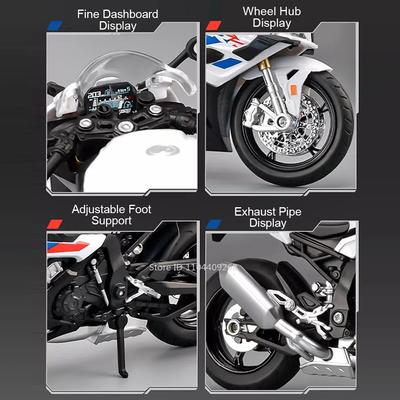 1:12 Scale RRS1000 CFMOTO Spring Breeze 250SR Toy Motorcycle Mode Music Light Shock Absorption Motor Models Toys for Boys Gifts