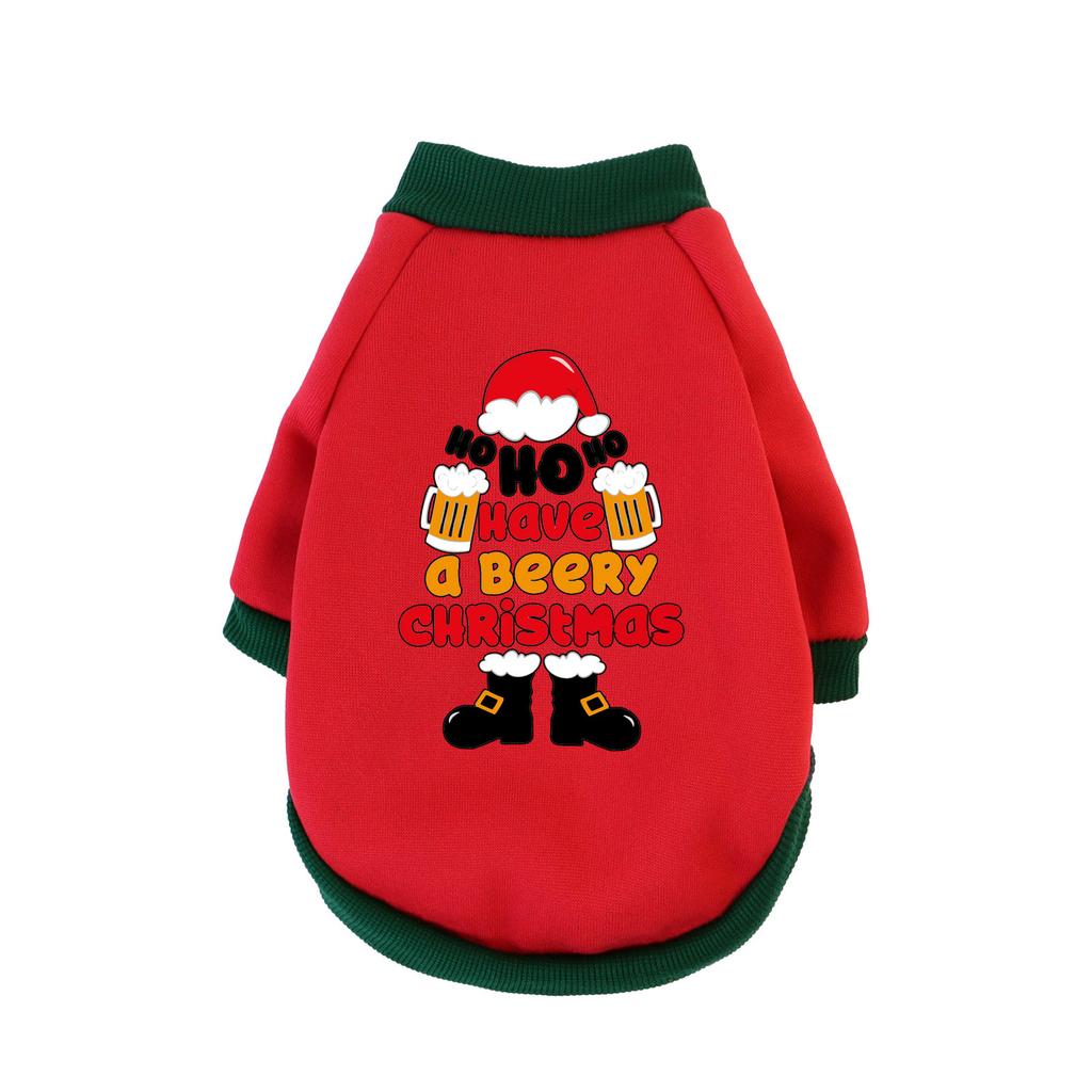 1 Pc Pet Hooded Sweatshirt Christmas Cats & Dogs Fashion Winter Warm Clothes Suitable For Cats ,Teddy Golden Retriever