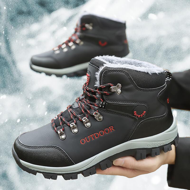 

22 snow boots high-top velvet thickened thermal cotton shoes large size outdoor hiking shoes 38 чёрный