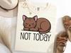 Not Today Brown Cat Shirt, Lazy Cat TShirt, Sleeping Kitty Tee, Tired Cat Mood Shirt, Anti Social Cat Shirt, Cat Lover Gift