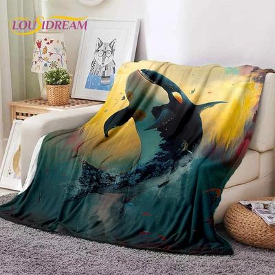 3D Unterwasserwelt Meeresboden Delfin Cartoon Weiche Decken, Kuscheldecke Bequeme Decke für Picknick Betten Sofa Zuhause Schlafzimmer Kind