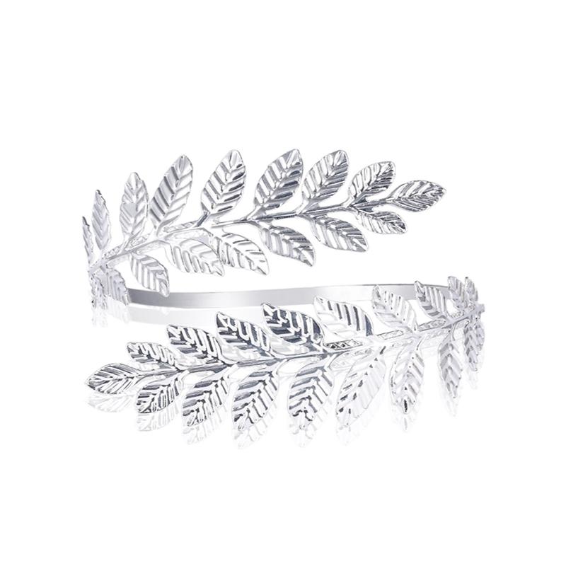 Metal Greek Roman Laurel Leaf Bracelet Armband Upper Arm Cuff Armlet