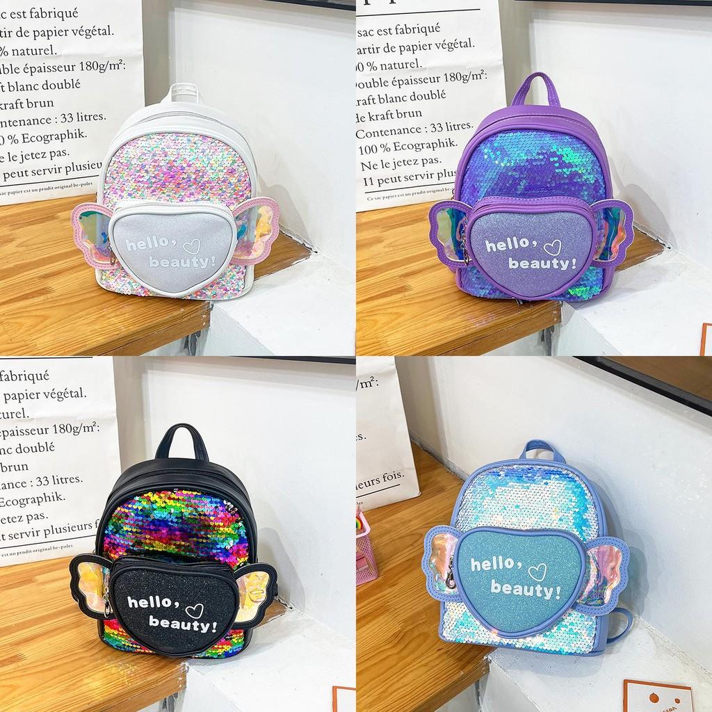 Love Book Children Wings Bag Kindergarten Cartoon Cute Glitter Leisure Small Bag