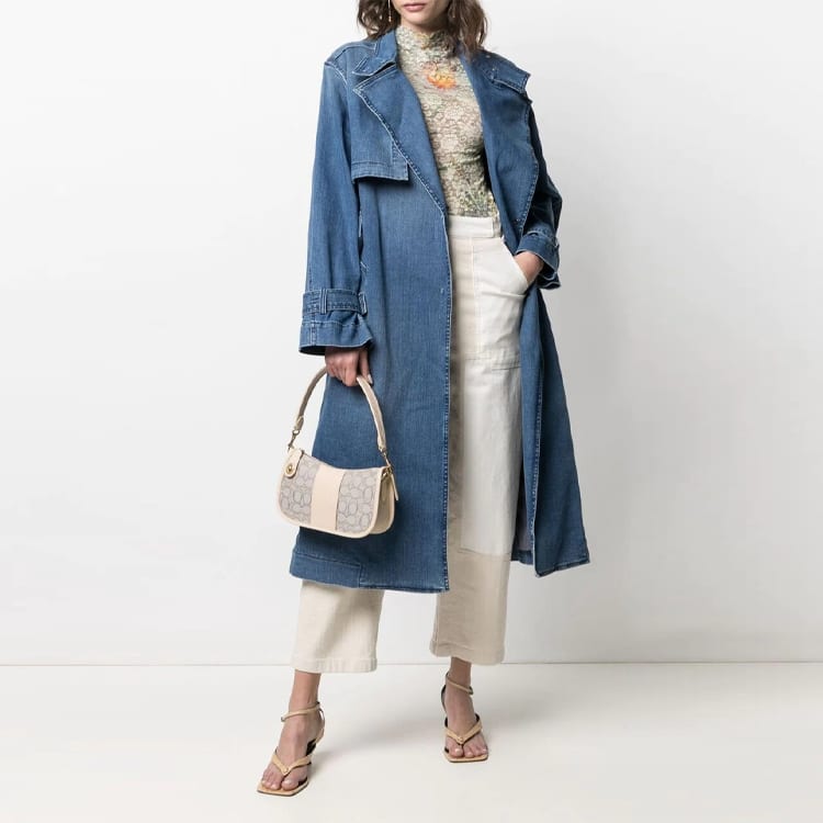 Coach Swinger Fabric With Leather Shoulder Bag, Pochette, Shoulder Bag, Crossbody Bag, Handbag Medium Women's C0721-B4SHG
