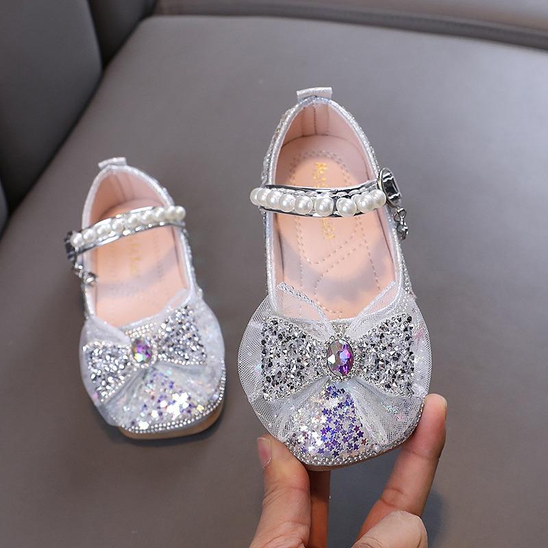 Herbst-Neustil damenhafte Baby-Mädchen-Mädchen-Prinzessin Strass-Flats, Lederschuhe, Tanzaufführungsschuhe