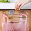 Kitchen Hanging Garbage Bag Holder Door Back Storage Hooks Kitchen Cabinet Stainless Steel Garbage Bag Support Racks
