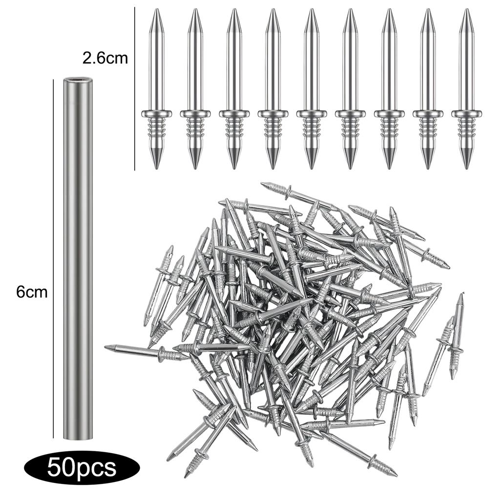 200x Doppelkopfnägel Nahtlose Nägel Sockelleisten-Gewinde Nahtloser Nagel Ohne Spuren Metall Rostbeständige Nägel Holz Spurloser Befestiger