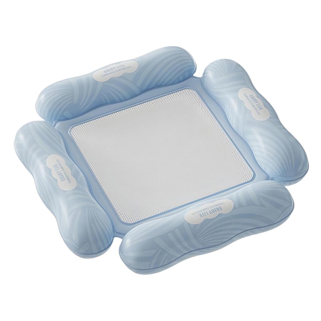 Aufblasbare Wasserliege, Schwimmbecken-Liege mit Netzmitte, Tragbare Schwimmhilfe für Sommerstrand, Poolparty