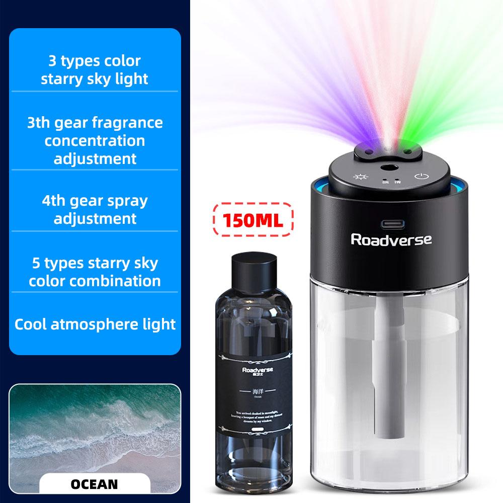 Smart Car Air Freshener Starry Sky Roof 150ml Essential Oil Lasting Fragrance Auto On/Off Aromatherapy Deodorizer Car Interior