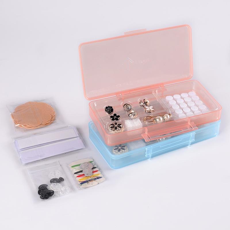 

126-piece Anti-slip Sewing Kit for Home Use, Portable Sewing Storage Box, Emergency Chest Patch, Portable Sewing Box 1 set світло-синій колір