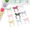 4pcs 25mm Acrylic Rabbit Bow Beads Charm for Necklace Keychain DIY Jewelry Craft Making