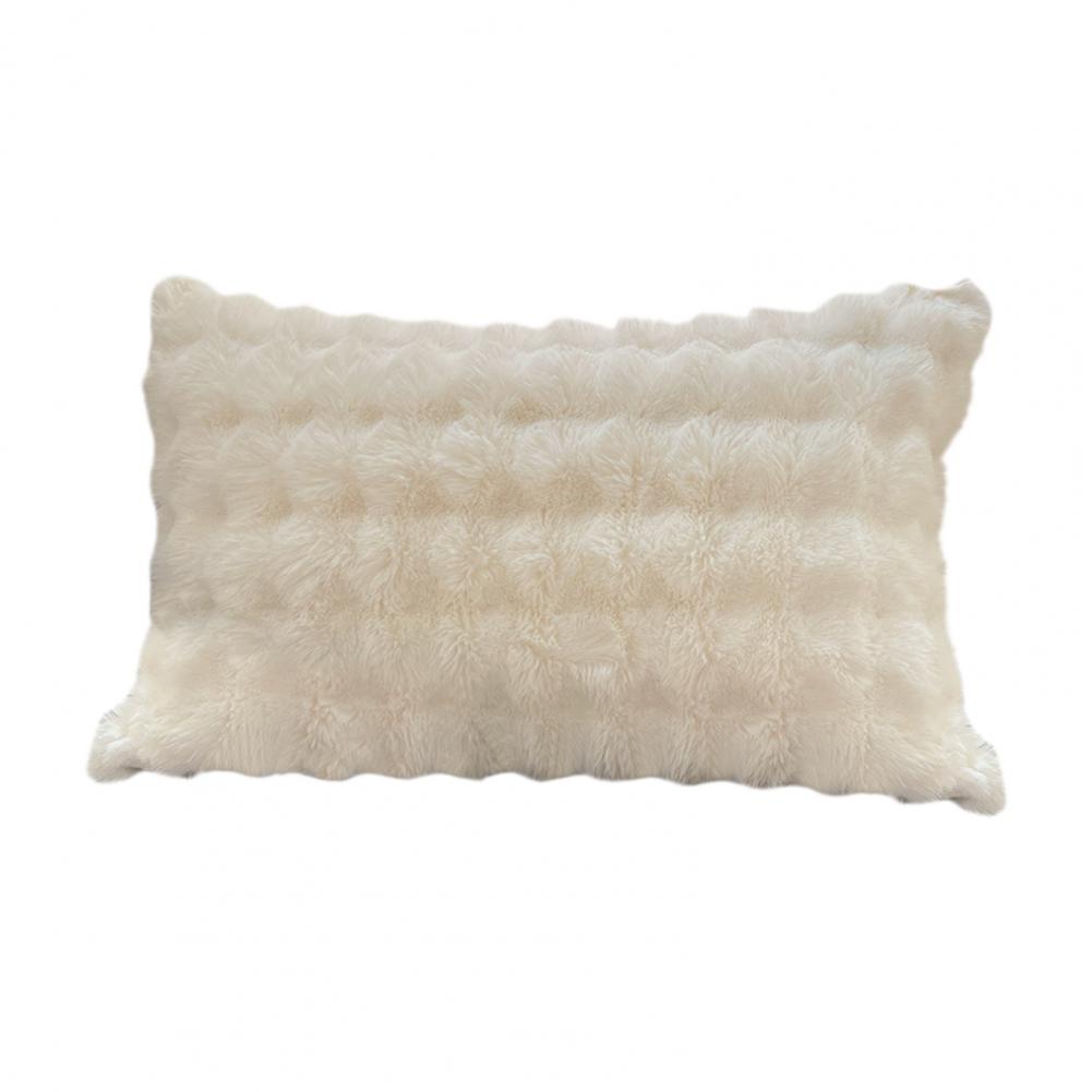 Plush Pillow Cover Solid Color Design Cozy Pillow Case Autumn Winter Warm Comfortable Bedroom Pillowcase