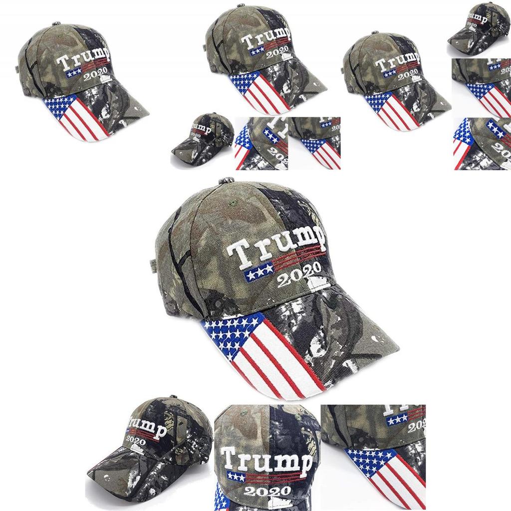 Camo Trump 2020 Hat Keep America Great Baseball Hat Embroidered Flag American