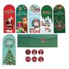 Christmas Greeting Card Set Foldable Cards with Stickers & Envelopes Handwritten Style Design Card for Holiday Wishes