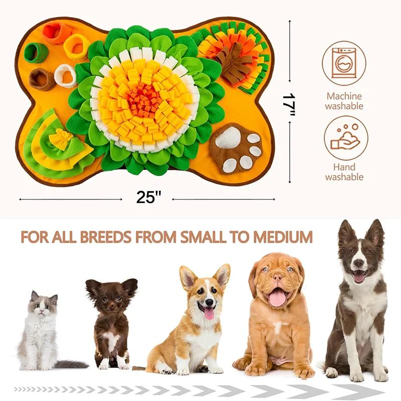 Pet Dog Snuffle Mat Interactive Sniffing Training Pad Slow Feeder Food Dispenser Stress Relief Toy