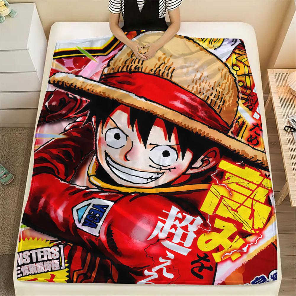 1pz Una Pezzo Monkey D Luffy Coperta in Flanella Fantasia Adatta a Tutte le Stagioni per Arredamento Casa Calore e Comfort Regali Regalo Festivo