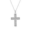 Sterling Silver Moissanite Cross Necklace - French Design Women's Clavicle Pendant