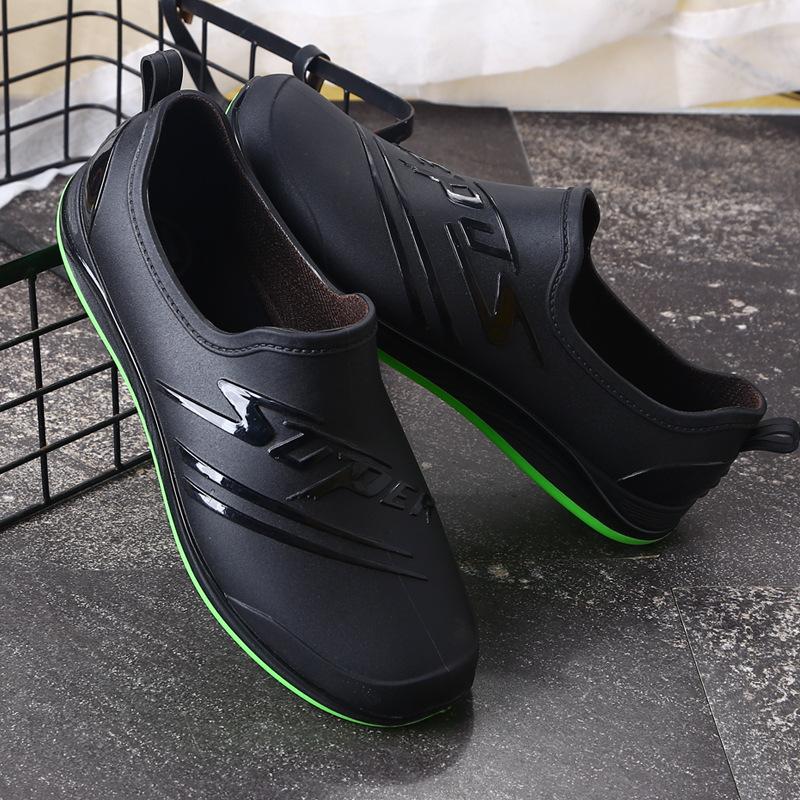 [One piece] Rain shoes low-top men's non-slip waterproof shoes adult warm shallow mouth work rubber shoes