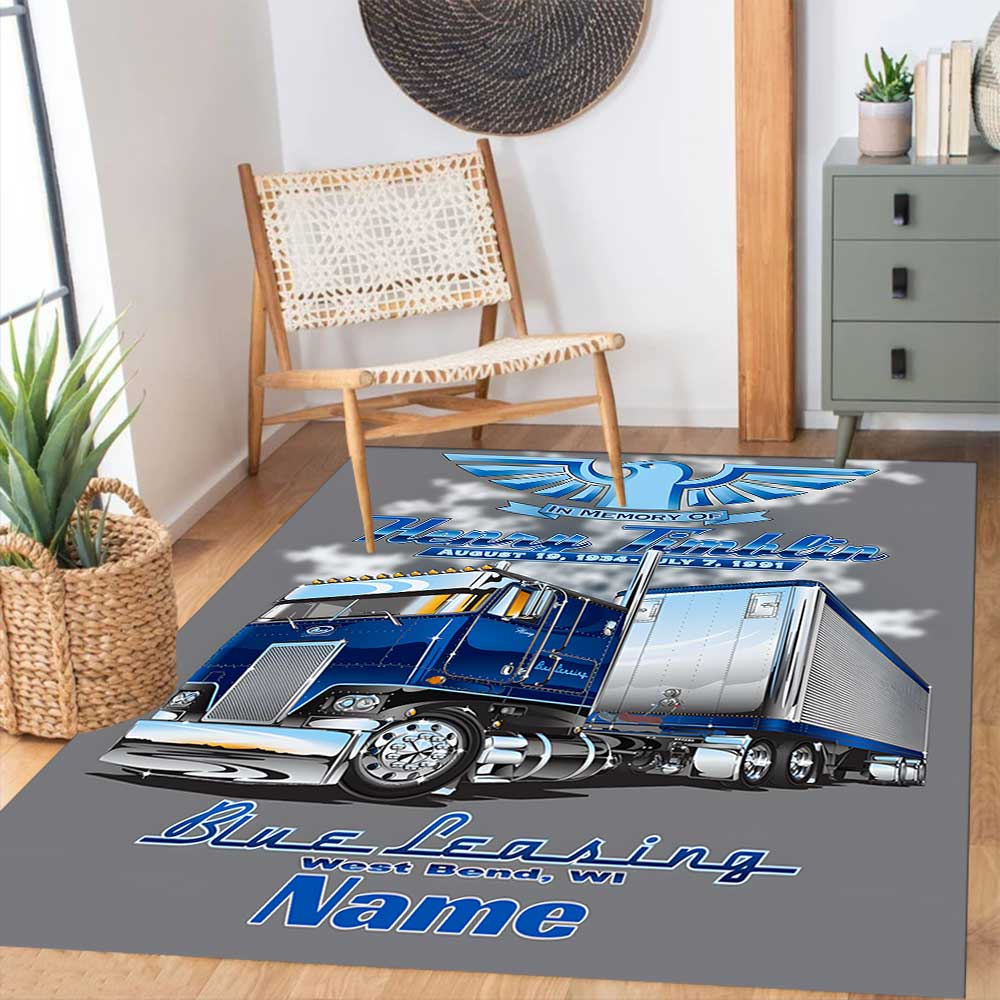 Truck Racing5 Customize Your Name Rug, Office Chair Cushion, Home Bedroom Living Room Gift.