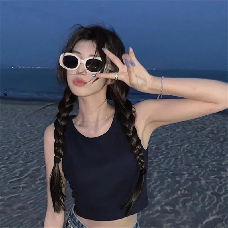 Vintage Oval Sunglasses Women Luxury Brand Designer Small Oval Sun Glasses Retro Black Glasses ladies Goggle UV400 Shades
