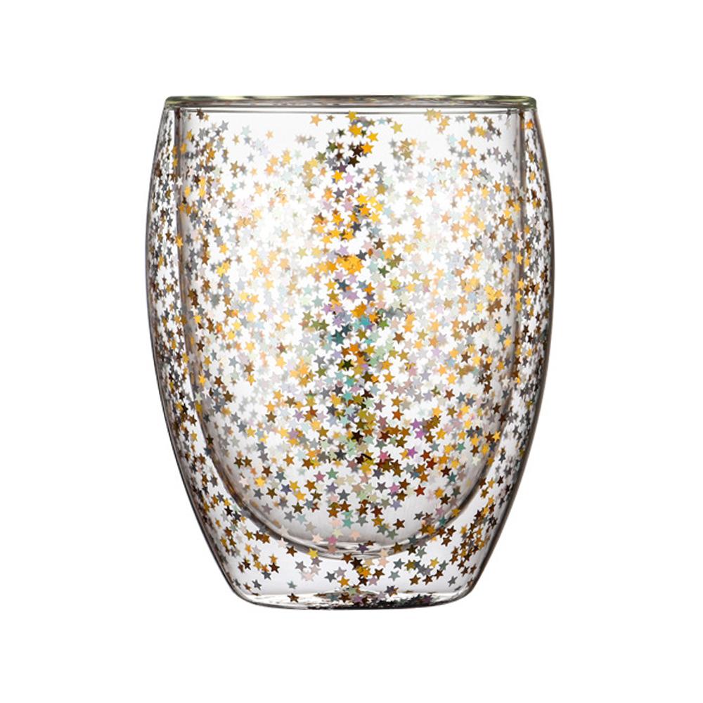 

250/350 мл стеклянная чашка для чая из термостойкого боросиликатного стекла с двойными стенками кофейная кружка в звездном стиле для кофе, чая, пива, виски 250-350ml