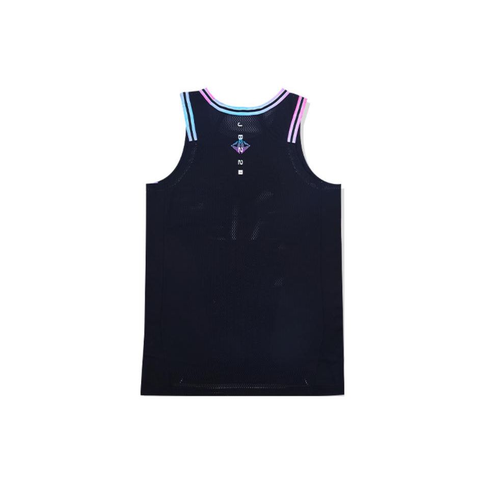 Li-Ning Butler Series Logo Print Round Neck Basketball Training Vest Unisex Tops Black AAYS035-1