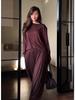 Spring 2026 Women's Solid Color Loose Long Sleeve Top & Wide Leg Pants Suit