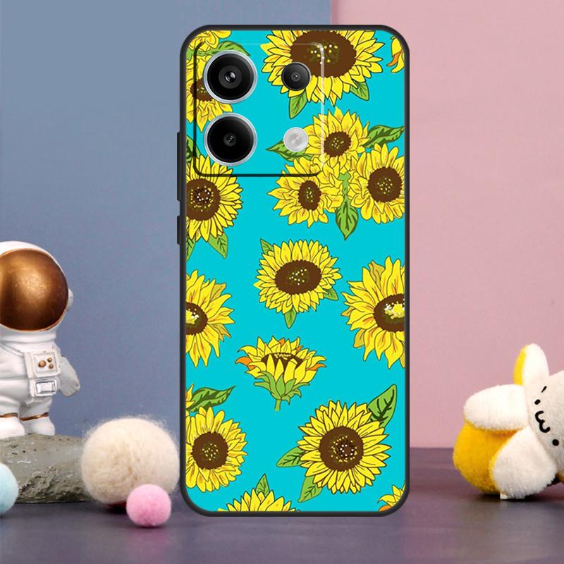 Sunflower Case For Xiaomi Redmi Note 14 9 10 11 12 13 15 Pro Plus Redmi 15 15C 10C 12C 13C 14C Cover