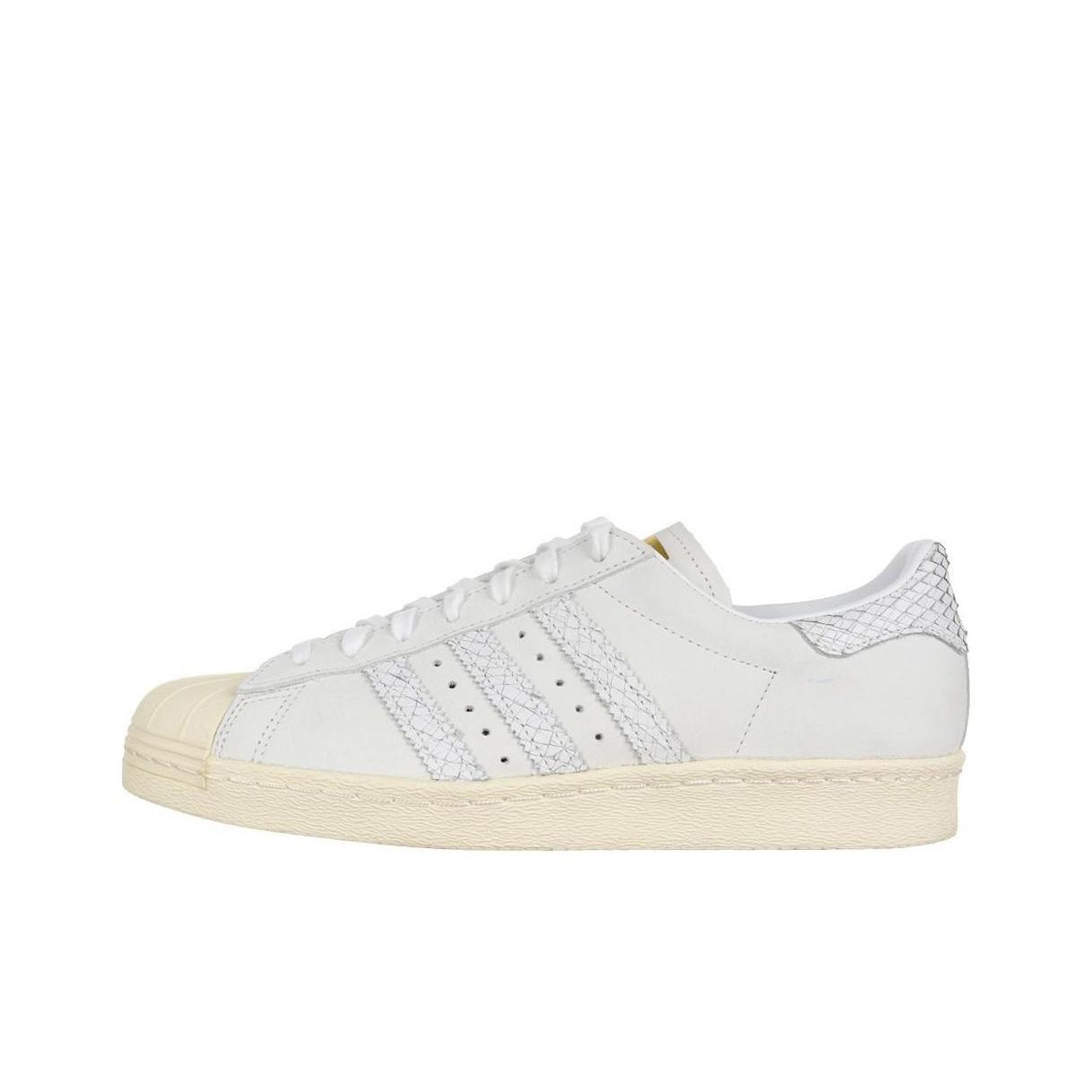 Adidas Originals Superstar 80s Shell Toe Comfortable Versatile Low-Top Sneakers Unisex Sneakers Off-White BY9075 37⅓