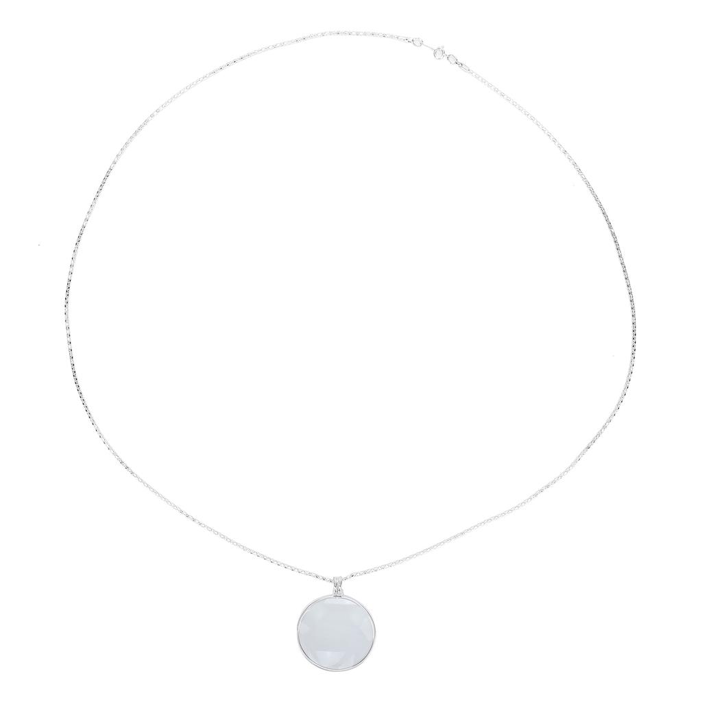 5X Alloy Necklace Magnifying Glass Portable Rding Pendant Magnifier with Chain