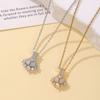 Micro Inlaid Fan Shaped Zircon Pendant Necklace Women Light Luxury High-end Korean Simple Versatile Collarbone Chain Jewelry Gift