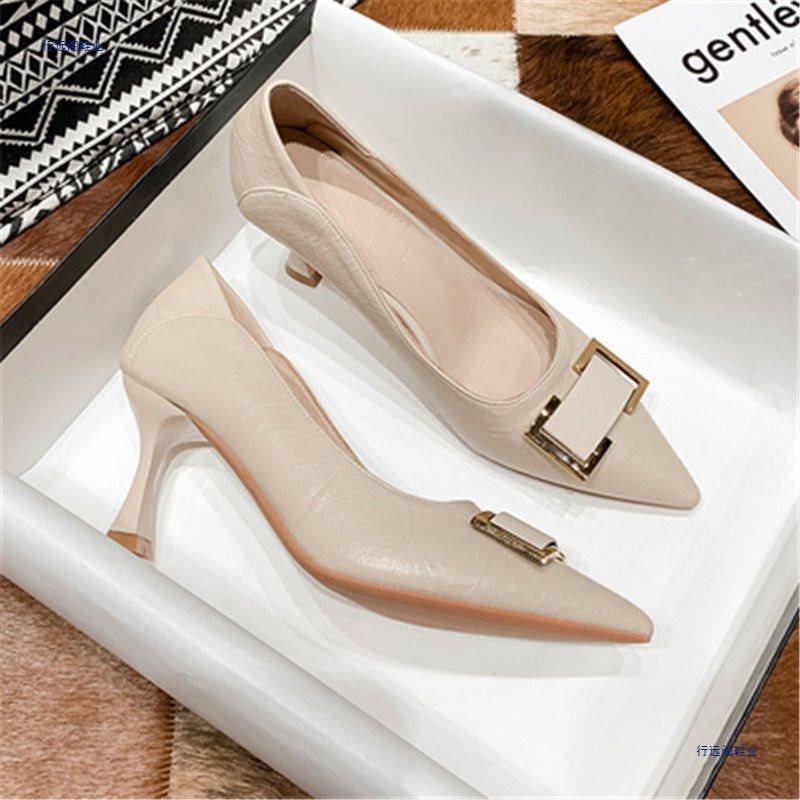 Pointed High Heels Women's Autumn New Fine Heel Temperament Commuting Light Mouth Single Shoes High Heels Are Not Tired