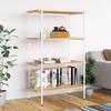 Vidaxl 4-Tier Shelf, White and Oak Wood, 80X40X130 Cm