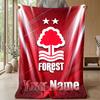 Coperta in Flanella Nottingham Forest FC con Testo Nome Personalizzato Logo Calcio Coperta in Pile Personalizzata Regalo Speciale per Divano Camera da Letto Casa