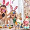 2 szt. Mini Słomkowy Króliczek 25cm Urocze Figurki Pary Króliczków Wielkanocnych do Dekoracji Stołu Domowego na Wiosnę