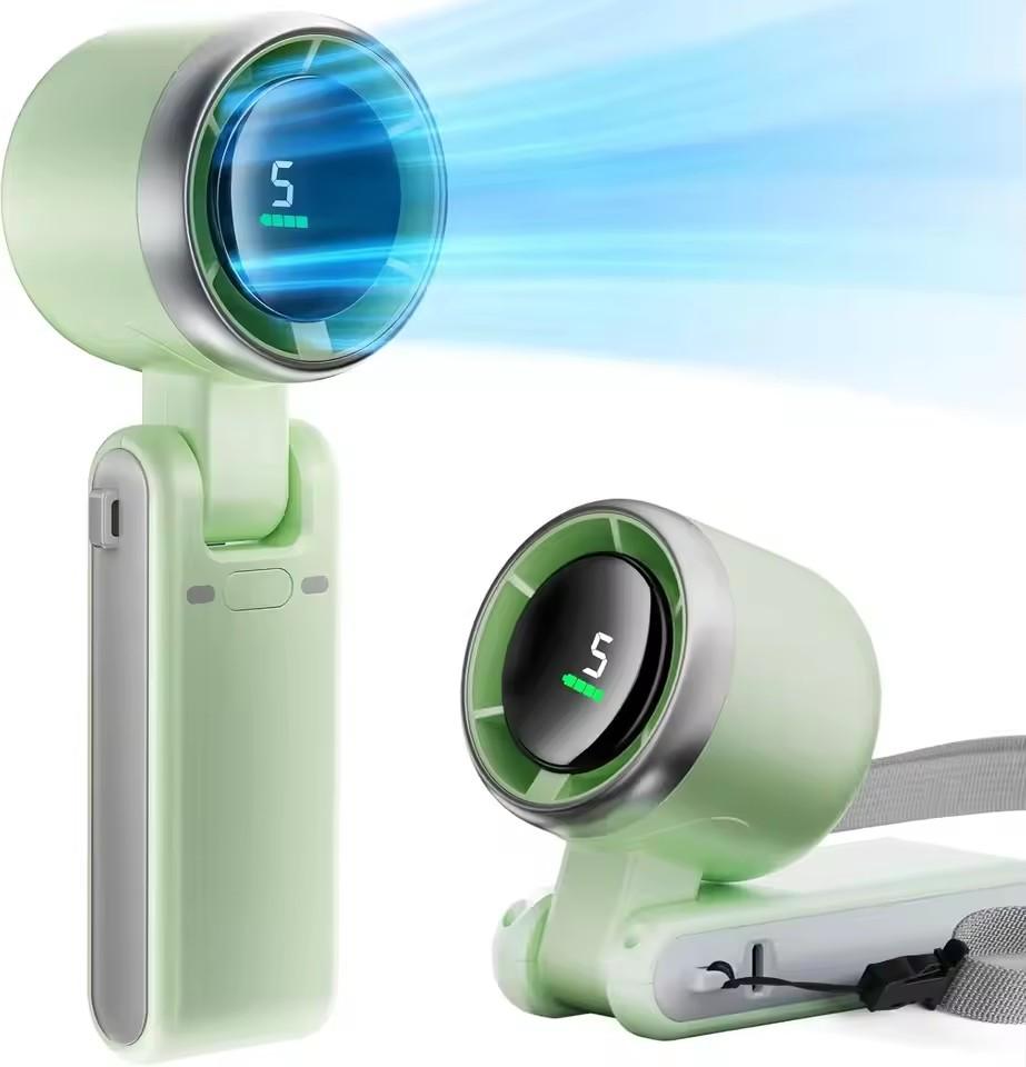 10000mAh Hanging Neck Outdoor 180 Degree Desktop Mini Handheld Folding High-speed Powerful Turbo Fan