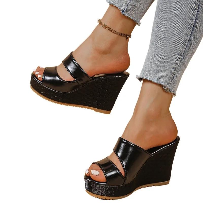 Fashion 2025 Summer New Hot Sale Women's Slippers Outdoor Super High Wedges Plus Size Comfortable Shoes Open Toe High Quality Sandals