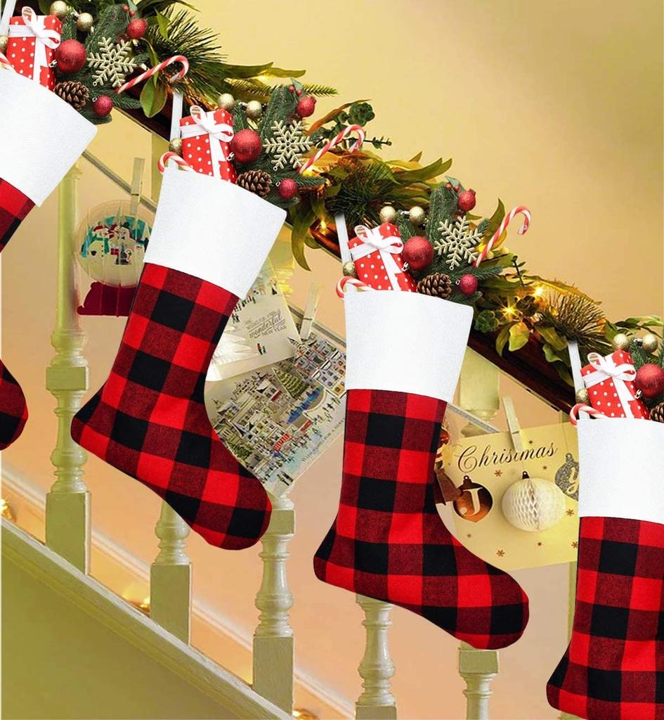 6pc Fashion Christmas Stockings Gift Bag Christmas Tree Decoration Supplies