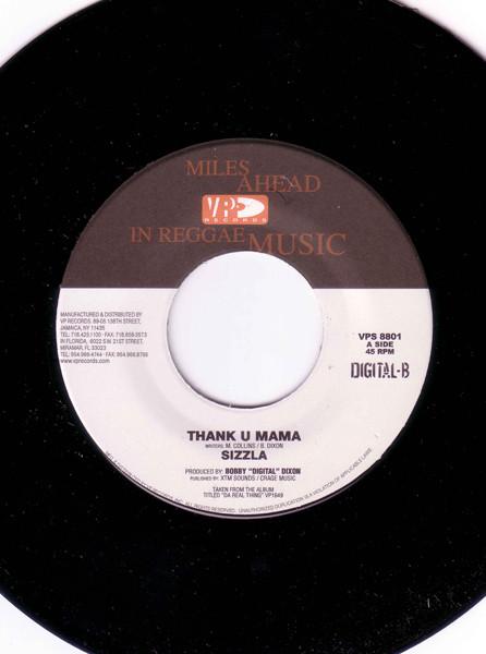 

7-дюймовая пластинка SIZZLA Thank U Mama Solid As A Rock VPS8801 VP Records 2002 США Регги Ска Даб Б/у