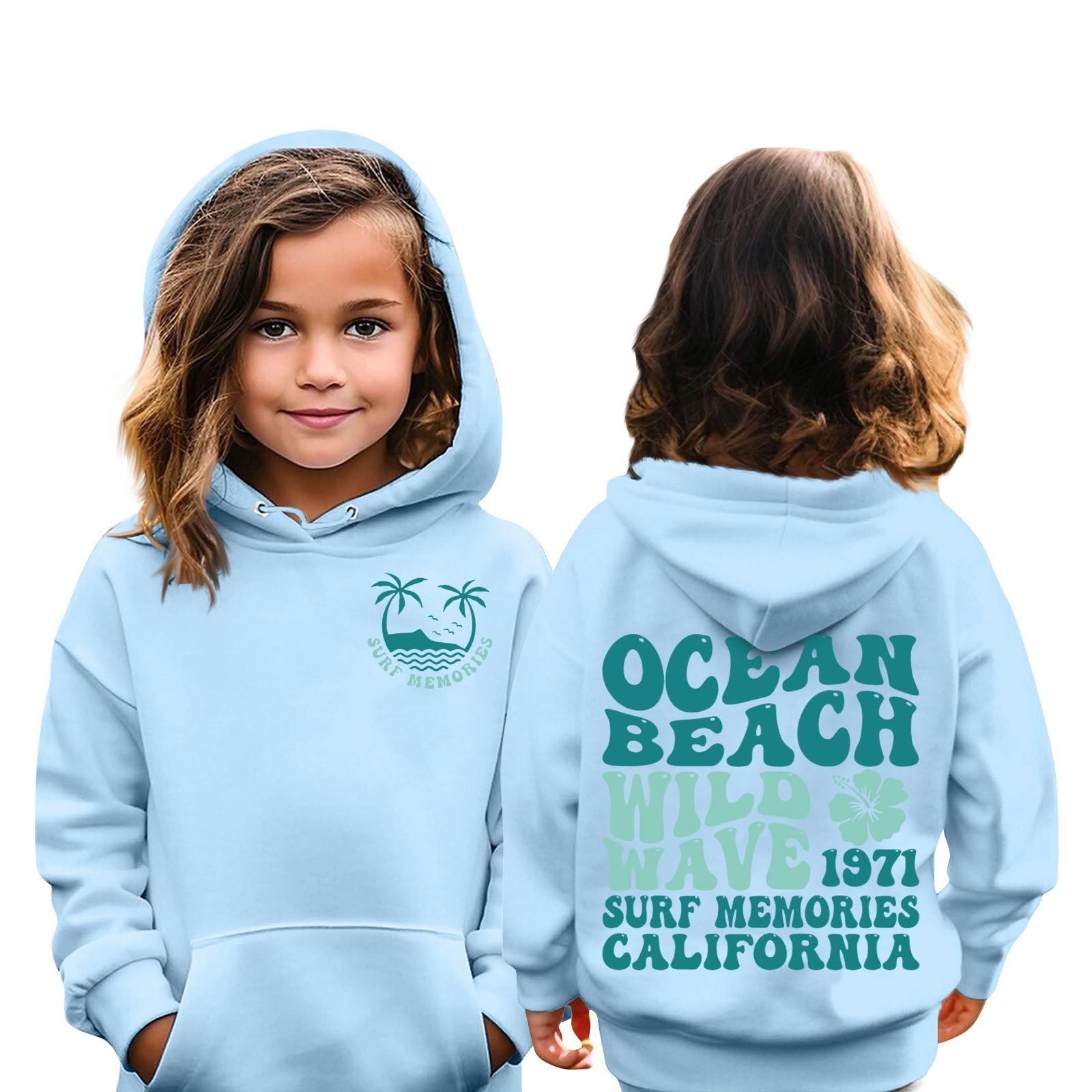 

Детские толстовки, свободная спортивная рубашка с капюшоном и принтом, модная спортивная рубашка 150 синий